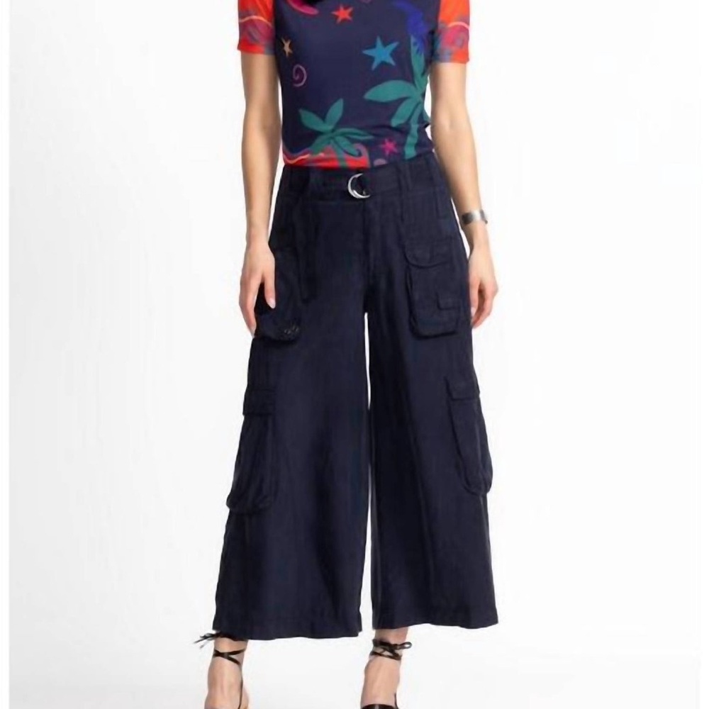 Johnny Was Wide-Leg Cropped Cargo Pants